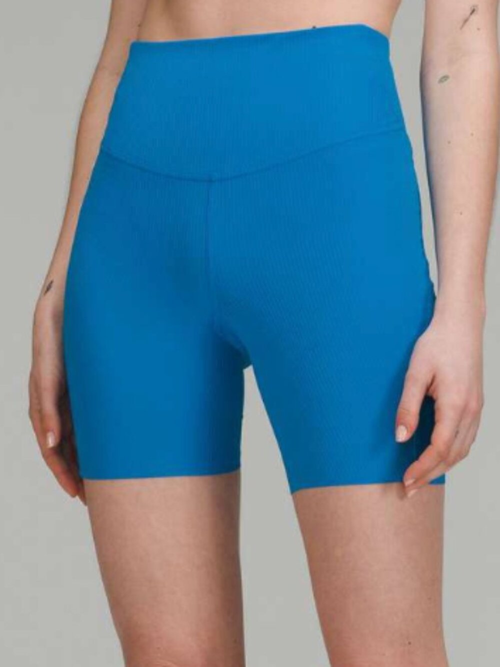 Lululemon Base Pace Ribbed High-Rise Short 6" Poolside Blue